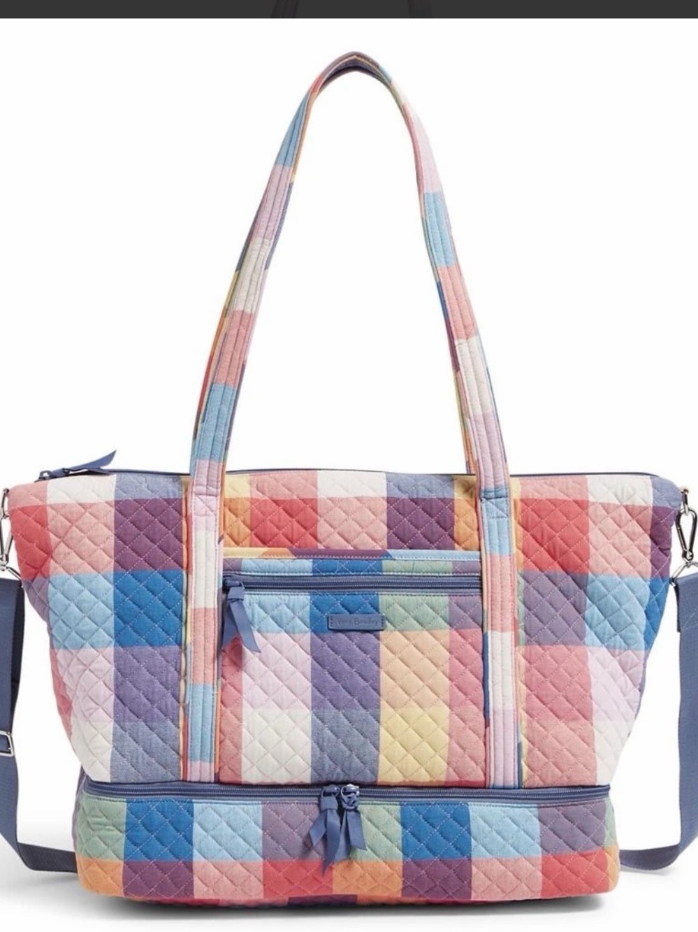 Vera Bradley Deluxe Travel Tote Tropics in Plaid *RARE*